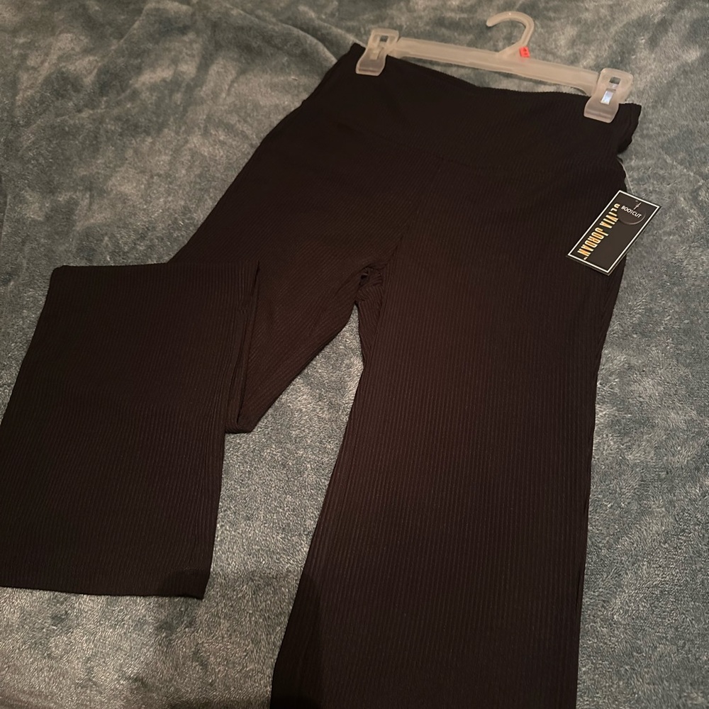 Black Ribbed Pants
